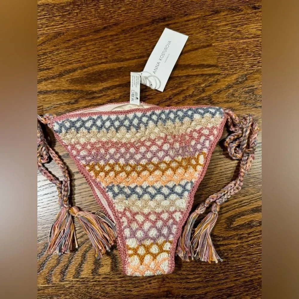 Anna Kosturova Crochet Dusk Rainbow Mesh Bikini Bottom Size Large - Picture 6 of 11